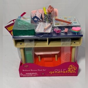 Our Generation 18” Doll School Desk Set Brilliant Bureau Desk & Accessories NEW